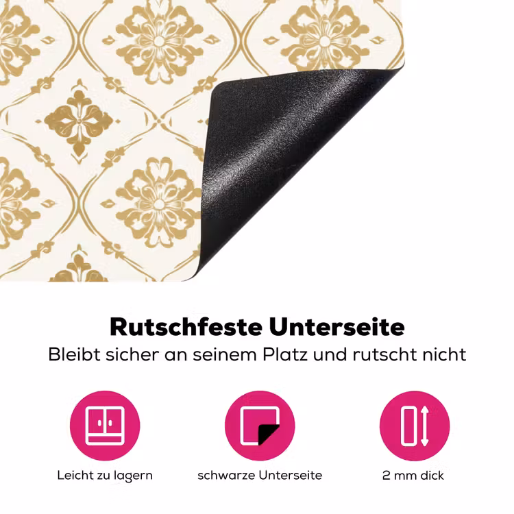 Ornament - Klassiek - Goud Inductie beschermer vinyl 3mm klein 276 -zzzzzzz-lf-onderkant