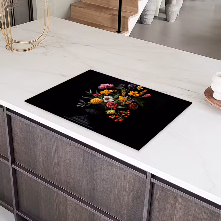 Sierlijk - Boeket - Bladeren Inductie beschermer vinyl 3mm klein -sfeer8