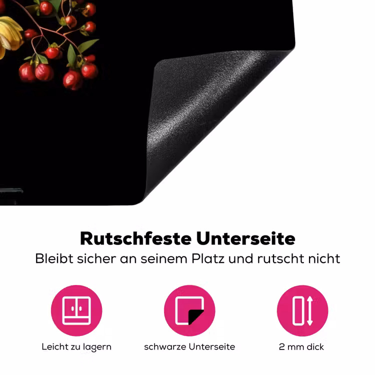Sierlijk - Boeket - Bladeren Inductie beschermer vinyl 3mm klein -zzzzzzz-lf-onderkant