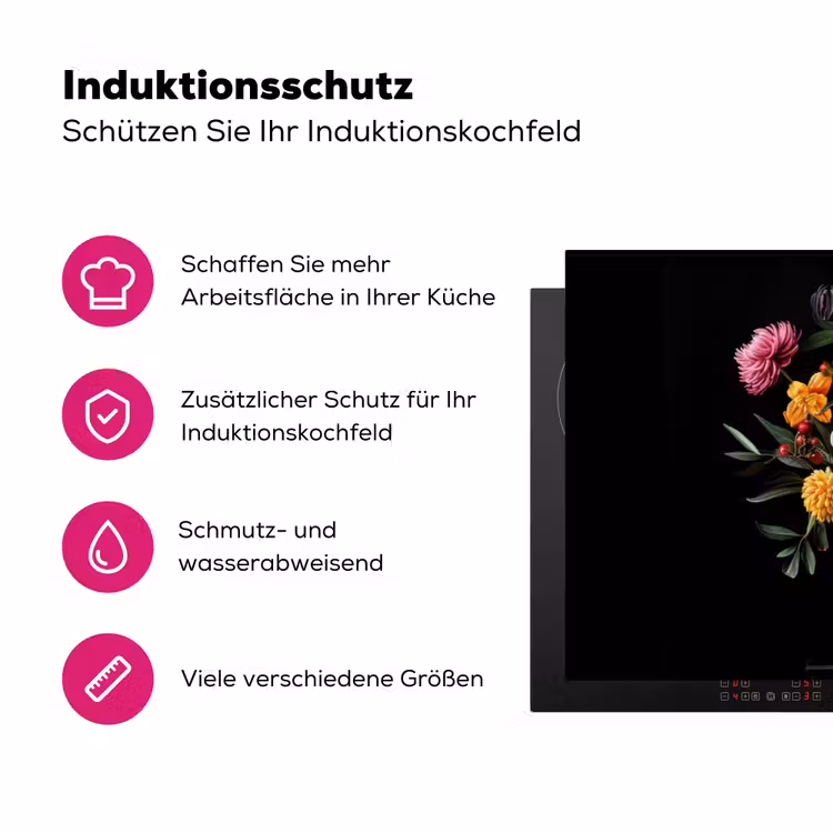 Sierlijk - Boeket - Bladeren Inductie beschermer vinyl 3mm klein -zzzzzzz-lf-ups