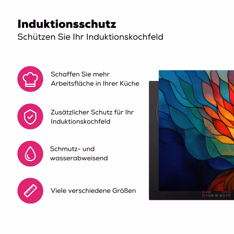Sierglas - Boom - Rood - Vlakken Inductie beschermer vinyl 3mm klein -zzzzzzz-lf-ups