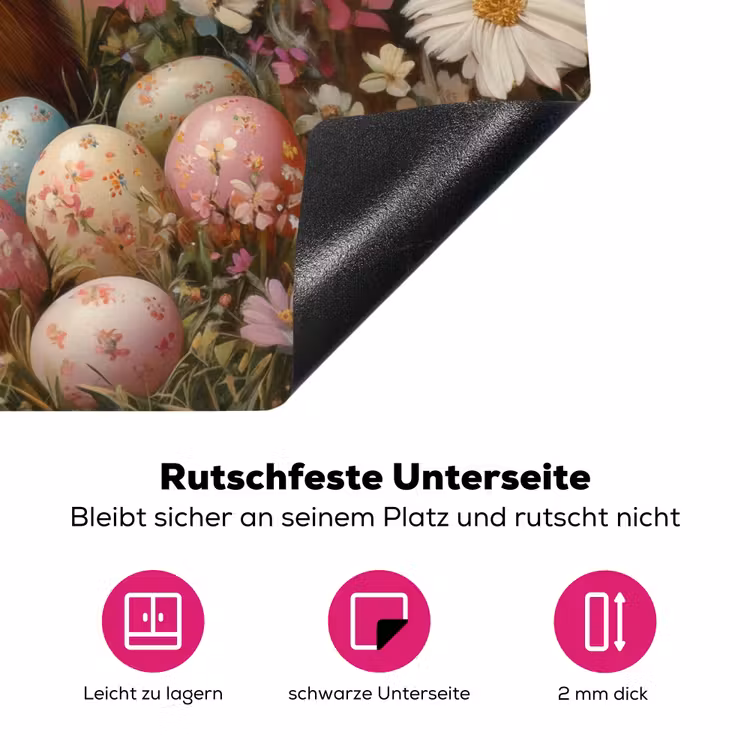 Paashaas - Lente - Paaseieren Inductie beschermer vinyl 3mm klein -zzzzzzz-lf-onderkant