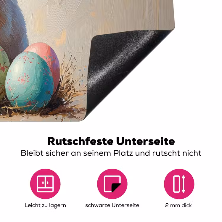 Paashaas - Pastel - Eieren Inductie beschermer vinyl 3mm klein -zzzzzzz-lf-onderkant