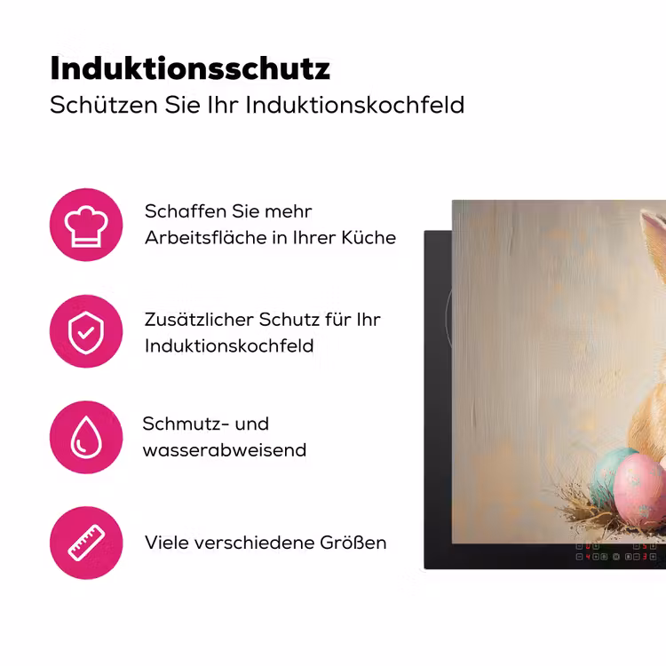 Paashaas - Pastel - Eieren Inductie beschermer vinyl 3mm klein -zzzzzzz-lf-ups