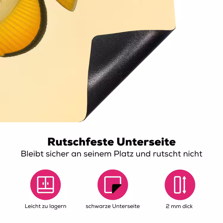 Ovaal - Vis - Geel - Schubben Inductie beschermer vinyl 3mm klein -zzzzzzz-lf-onderkant