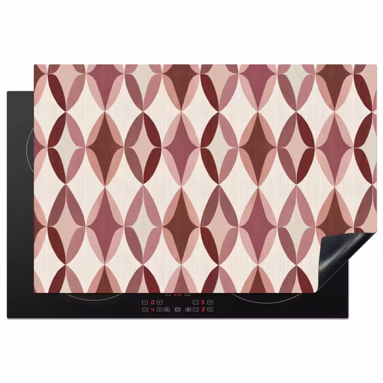 Ovaal - Textuur - Roze Inductie beschermer vinyl 3mm klein 276 -3d