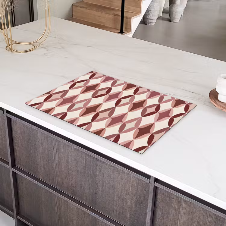 Ovaal - Textuur - Roze Inductie beschermer vinyl 3mm klein 276 -sfeer8