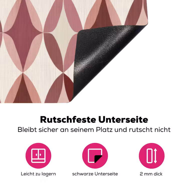 Ovaal - Textuur - Roze Inductie beschermer vinyl 3mm klein 276 -zzzzzzz-lf-onderkant