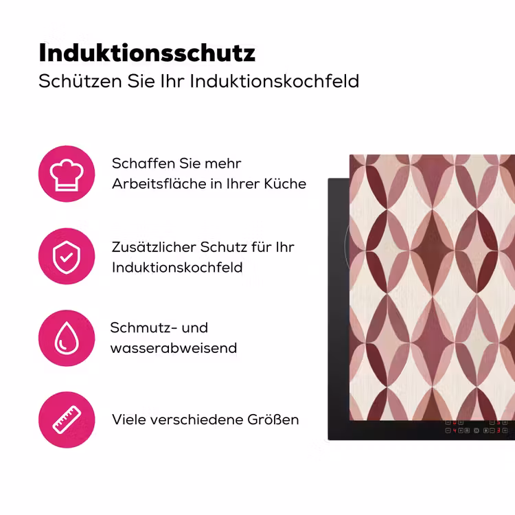 Ovaal - Textuur - Roze Inductie beschermer vinyl 3mm klein 276 -zzzzzzz-lf-ups