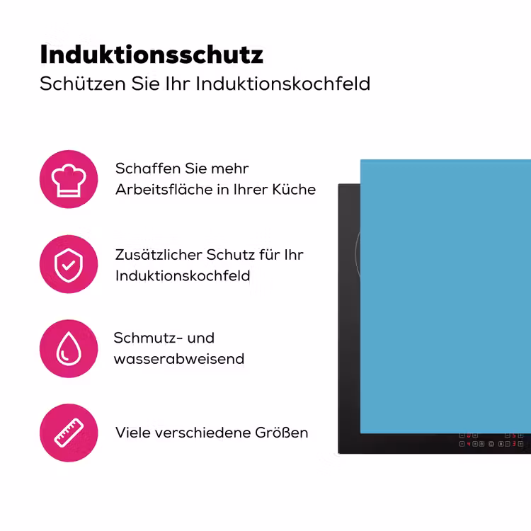 Ocean - Teal - Blauw Inductie beschermer vinyl 3mm middel 274 -zzzzzzz-lf-ups