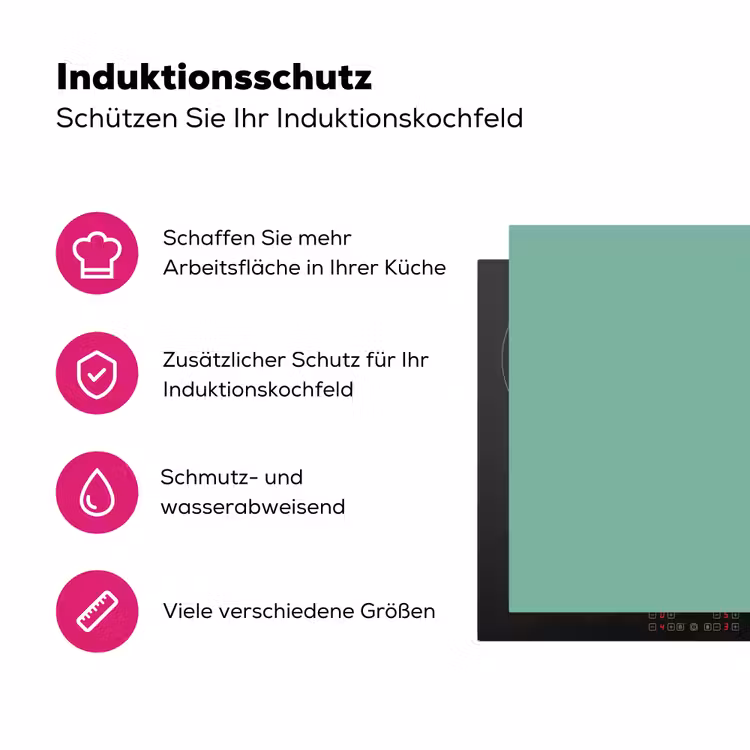 Ocean - Jade - Groen Inductie beschermer vinyl 3mm middel 274 -zzzzzzz-lf-ups