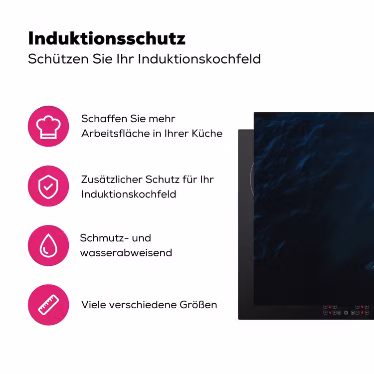 Oceaan - Walvishaai - Donkerblauw - Vlekken Inductie beschermer vinyl 3mm klein -zzzzzzz-lf-ups