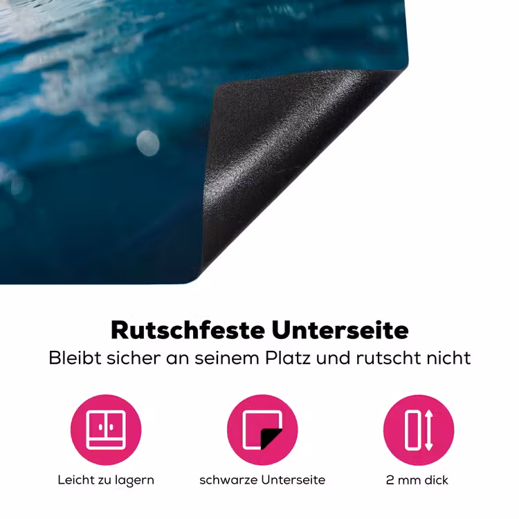 Oceaan - Golf - Strand - Natuur - Blauw Inductie beschermer vinyl 3mm middel -zzzzzzz-lf-onderkant