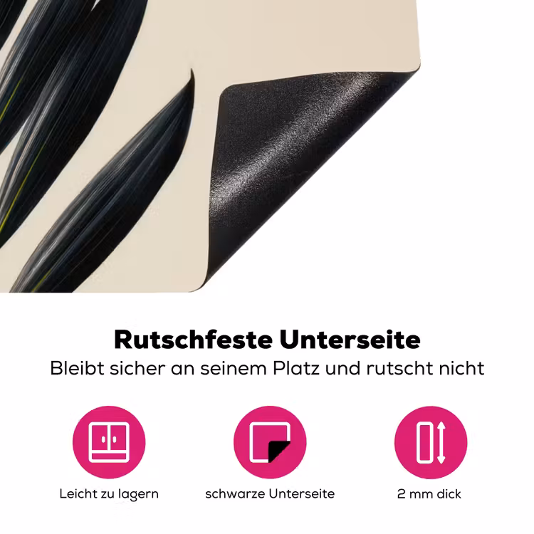 Palmblad - Donkere bladen - Subtiel Inductie beschermer vinyl 3mm klein -zzzzzzz-lf-onderkant