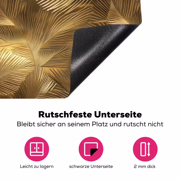 Palm - Waaier - Goud Inductie beschermer vinyl 3mm klein 276 -zzzzzzz-lf-onderkant