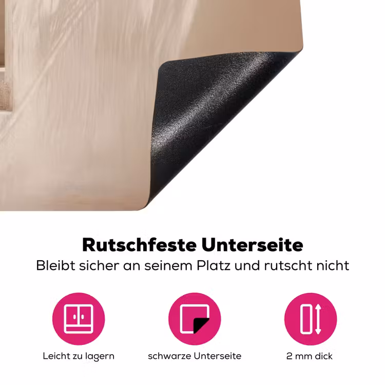 Palmboom - Schaduw - Trap - Beige Inductie beschermer vinyl 3mm klein -zzzzzzz-lf-onderkant