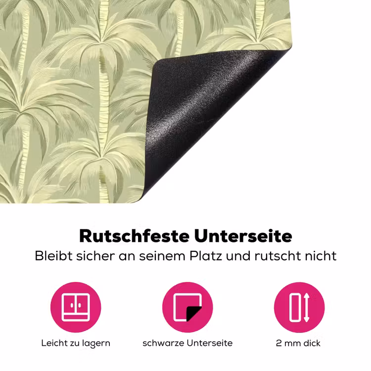 Palmwoud - Tropisch - Groen Inductie beschermer vinyl 3mm klein 276 -zzzzzzz-lf-onderkant