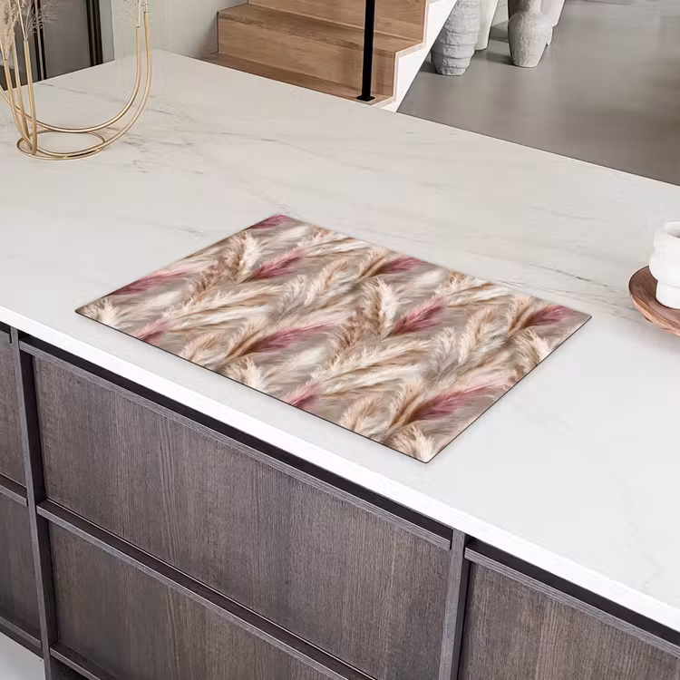 Pampasgras - Pluizig - Kleurrijk Inductie beschermer vinyl 3mm klein 276 -sfeer8