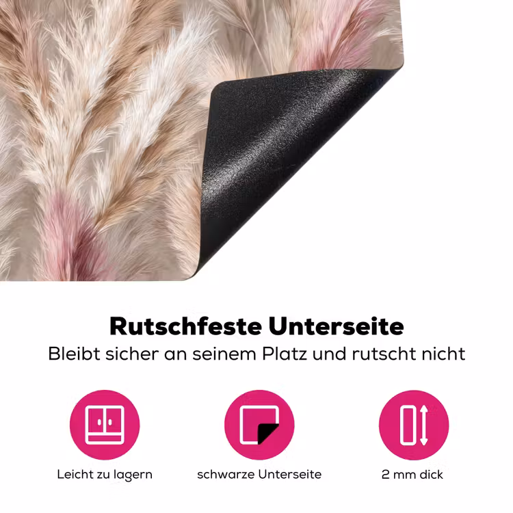 Pampasgras - Pluizig - Kleurrijk Inductie beschermer vinyl 3mm klein 276 -zzzzzzz-lf-onderkant