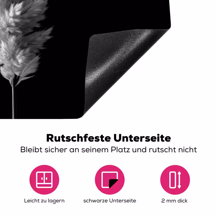 Pampasgras - Zwart-wit - Planten Inductie beschermer vinyl 3mm middel -zzzzzzz-lf-onderkant