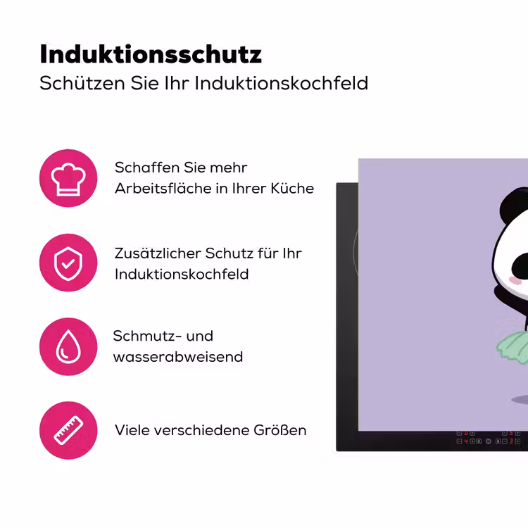 Dansende panda - Paars - Sierlijk - Kawaii Inductie beschermer vinyl 3mm klein -zzzzzzz-lf-ups