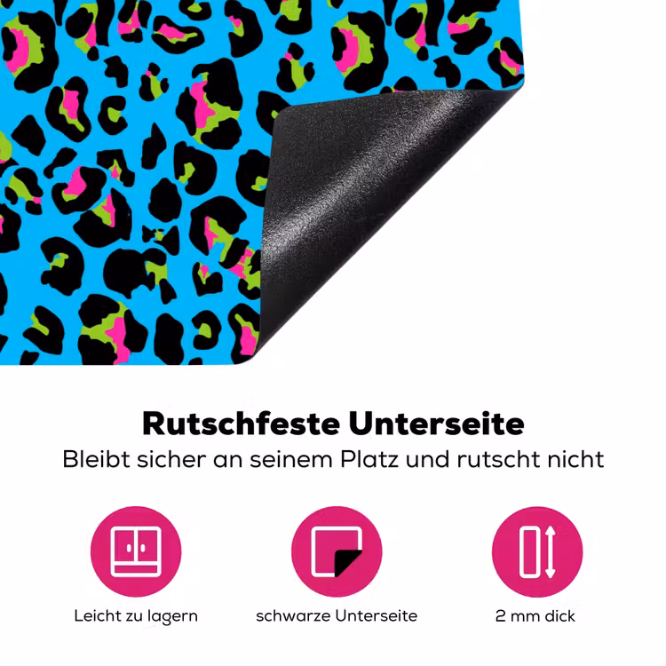 Panter - Blauw - Neon Inductie beschermer vinyl 3mm klein 276 -zzzzzzz-lf-onderkant