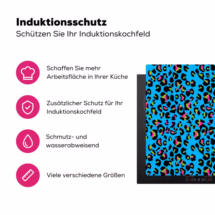 Panter - Blauw - Neon Inductie beschermer vinyl 3mm klein 276 -zzzzzzz-lf-ups