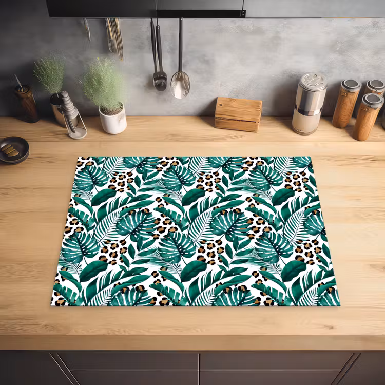 Panterprint - Bladeren - Jungle Inductie beschermer vinyl 3mm klein -sfeer5