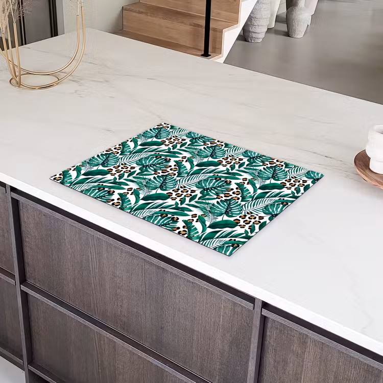 Panterprint - Bladeren - Jungle Inductie beschermer vinyl 3mm klein -sfeer8