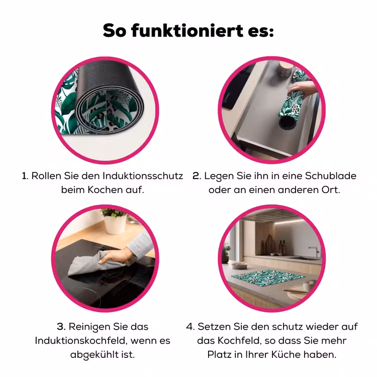 Inductie beschermer - Panterprint - Bladeren - Jungle - Afdekplaat voor kookplaat Inductie beschermer vinyl 3mm middel -zzzzzzz-lf-werking