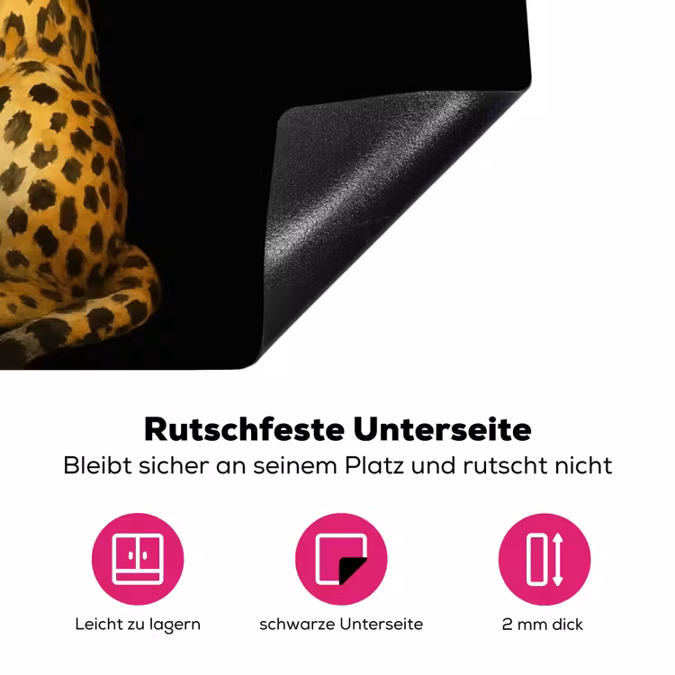 Panter - Realistisch - Bruin Inductie beschermer vinyl 3mm klein -zzzzzzz-lf-onderkant