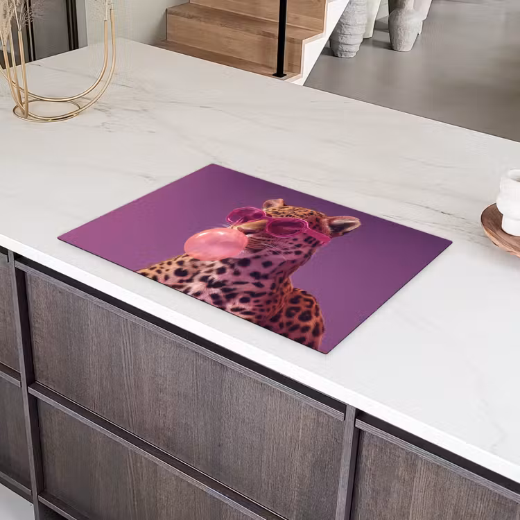 Panter - Zonnebril - Kauwgombel - Roze Inductie beschermer vinyl 3mm klein -sfeer8