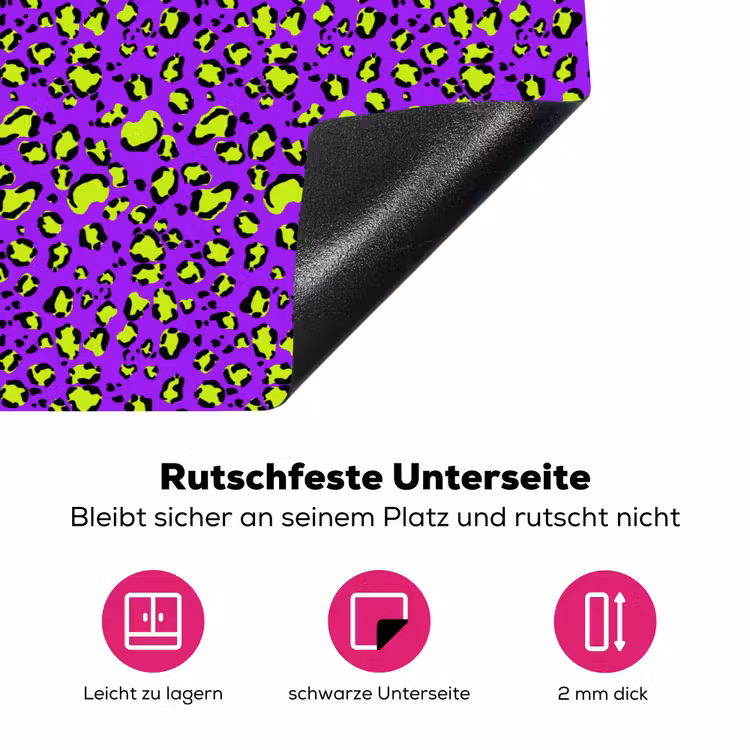 Panterprint - Paars - Groen - Neon Inductie beschermer vinyl 3mm klein 276 -zzzzzzz-lf-onderkant