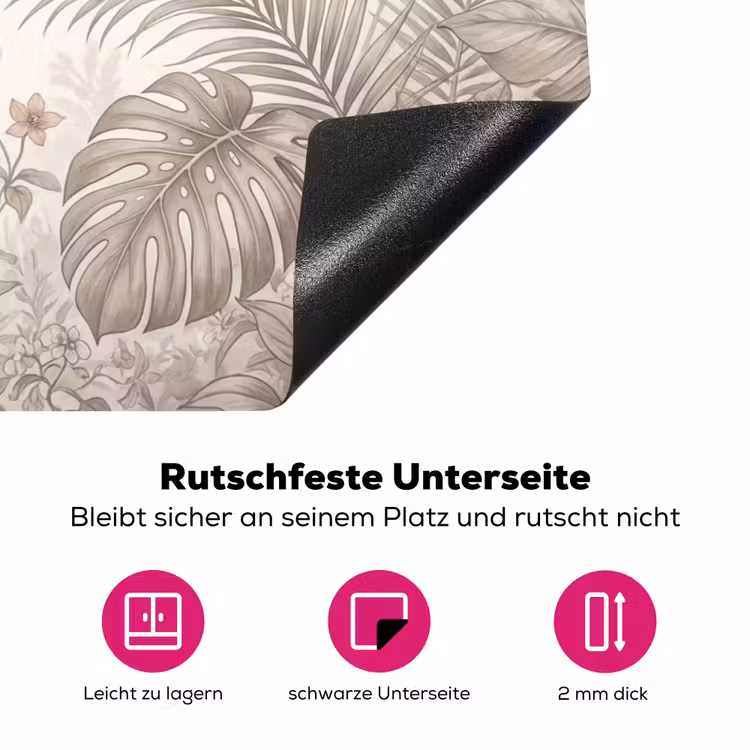 Papagaai - Jungle - Tropisch Inductie beschermer vinyl 3mm klein -zzzzzzz-lf-onderkant