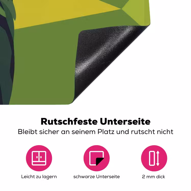Papegaai - Groen - Snavel - Abstract Inductie beschermer vinyl 3mm klein -zzzzzzz-lf-onderkant