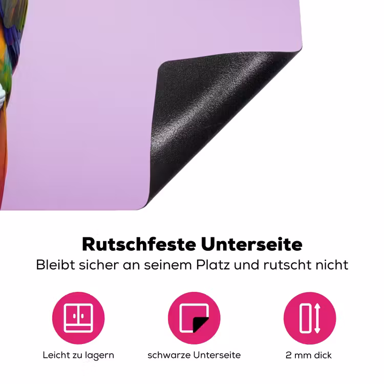 Papegaai - Koksmuts - Pilaar - Vogel Inductie beschermer vinyl 3mm klein -zzzzzzz-lf-onderkant