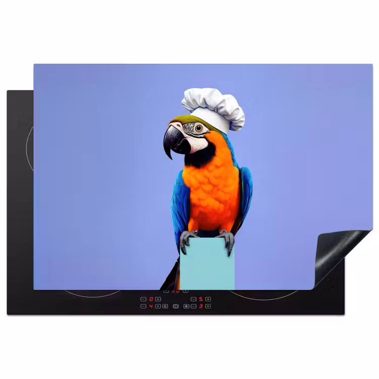 Papegaai - Koksmuts - Vogel - Leuk Inductie beschermer vinyl 3mm klein -3d