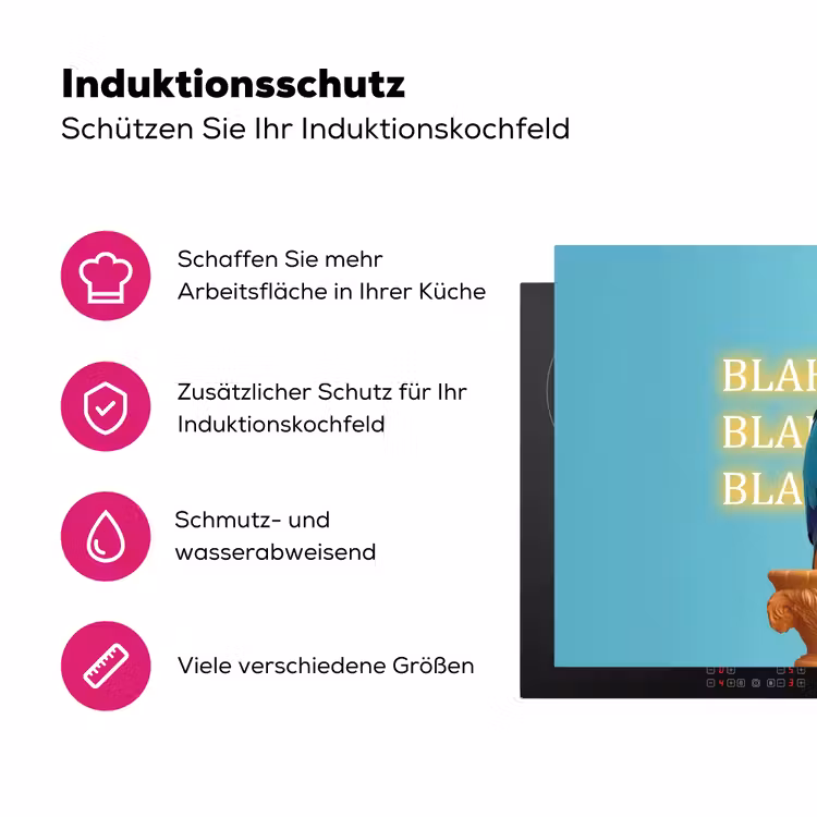 Papegaai - Koksmuts - Quote - Neon Inductie beschermer vinyl 3mm klein -zzzzzzz-lf-ups