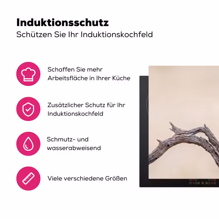 Papagaai - Tak - Roze Inductie beschermer vinyl 3mm klein -zzzzzzz-lf-ups