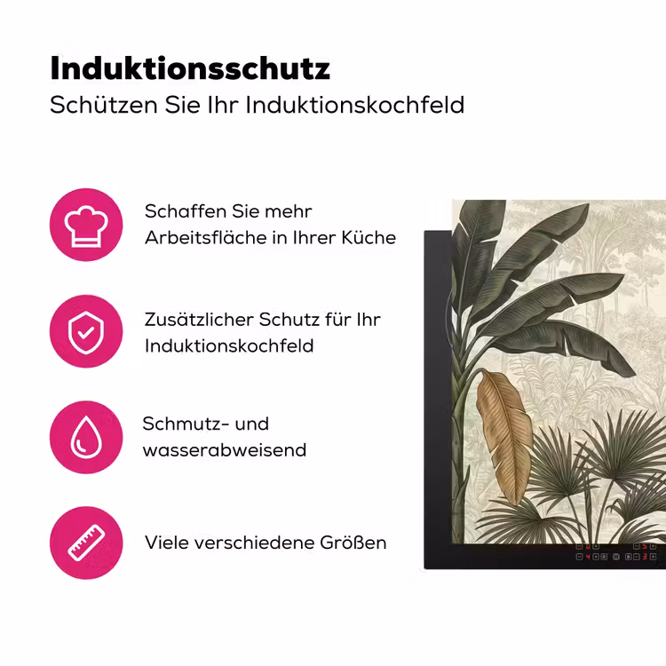 Papagaaien - Jungle - Tropisch - Green Inductie beschermer vinyl 3mm klein -zzzzzzz-lf-ups