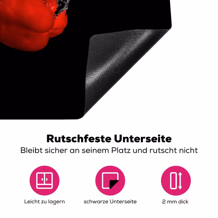 Paprika - Groente - Stilleven - Water - Rood Inductie beschermer vinyl 3mm klein -zzzzzzz-lf-onderkant