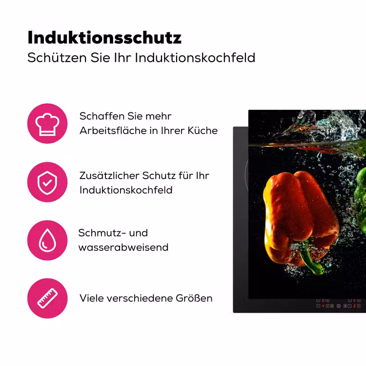 Paprika’s in Watershow Inductie beschermer vinyl 3mm klein -zzzzzzz-lf-ups