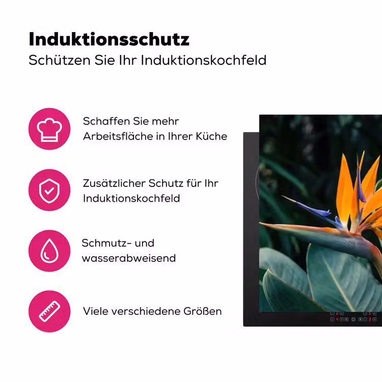 Paradijsvogel - Bloem - Exotisch Inductie beschermer vinyl 3mm klein -zzzzzzz-lf-ups