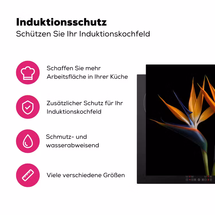 Paradijsvogelbloem Symmetrie Inductie beschermer vinyl 3mm middel -zzzzzzz-lf-ups