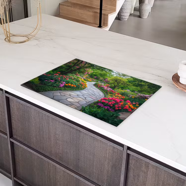 Park - Bloemen - Tuin Inductie beschermer vinyl 3mm klein -sfeer8