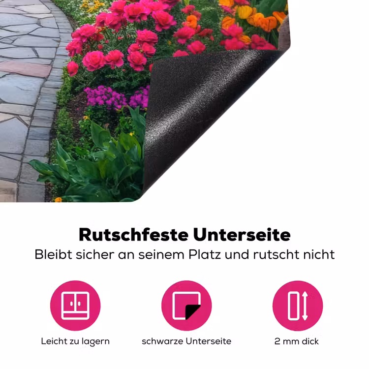 Park - Bloemen - Tuin Inductie beschermer vinyl 3mm klein -zzzzzzz-lf-onderkant