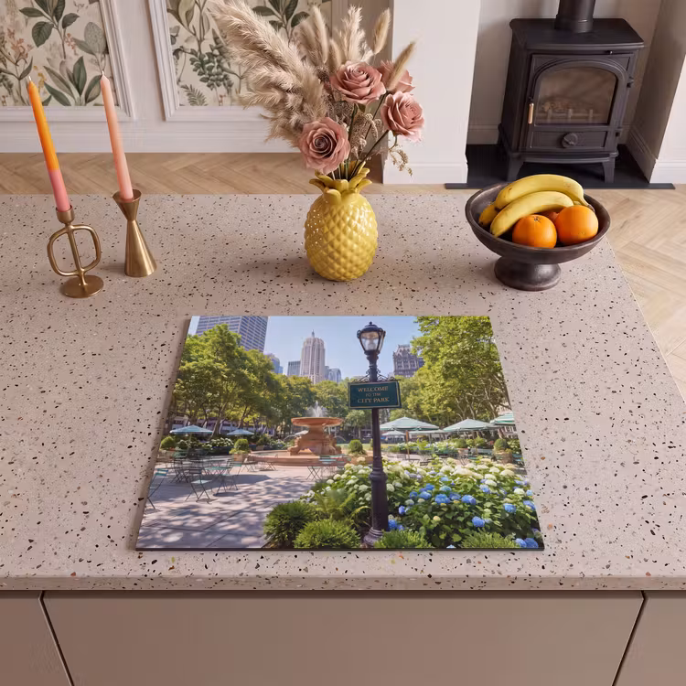 Park - Fontein - Stad - Natuur Inductie beschermer vinyl 3mm middel -sfeer3