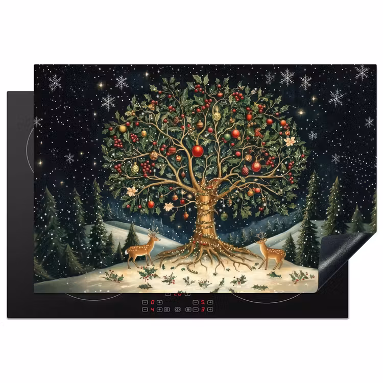 Feestboom - Winterhemel - Kleurrijk Inductie beschermer vinyl 3mm klein -3d