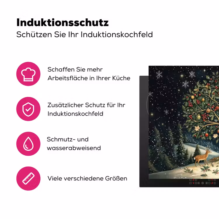 Feestboom - Winterhemel - Kleurrijk Inductie beschermer vinyl 3mm klein -zzzzzzz-lf-ups