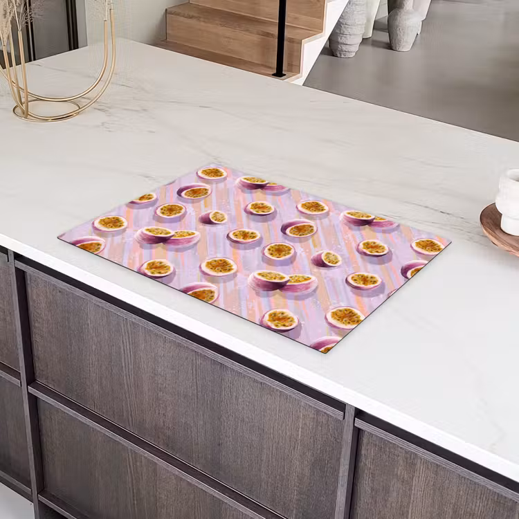 Passievrucht - Tropisch - Paars Inductie beschermer vinyl 3mm klein 276 -sfeer8
